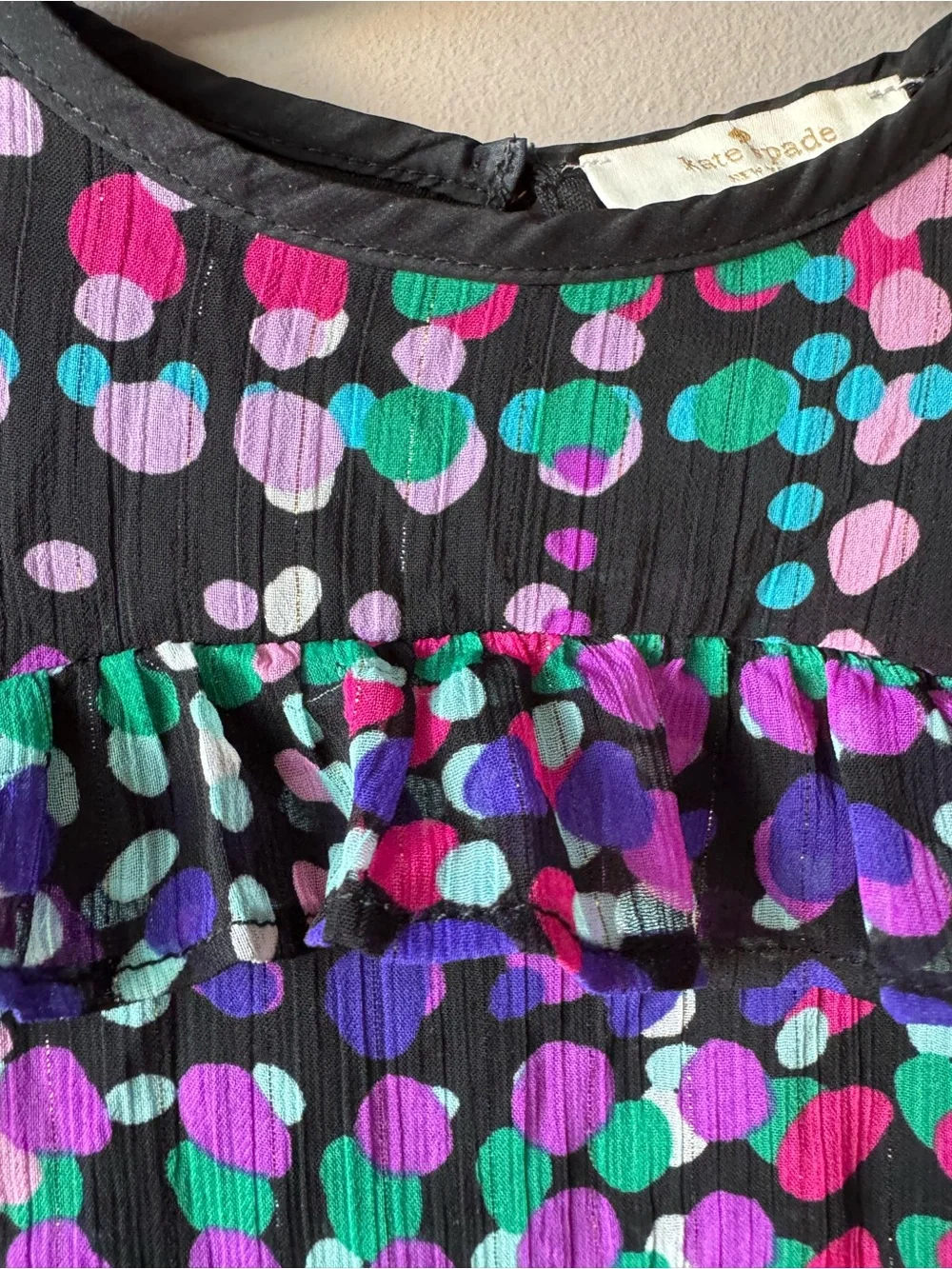 Kate Spade New York Multicolor Confetti Polka Dot Tiered Ruffle Dress 24 Months